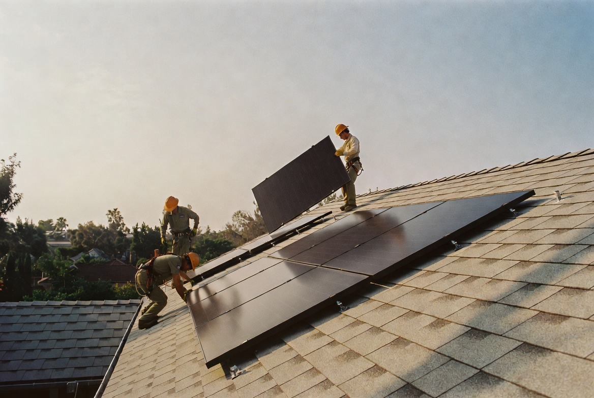 Electron Sun install crew on a rooftop
